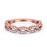 Half Eternity Twisted Infinity Diamond Band