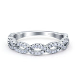 Half Eternity Twisted Infinity Diamond Band