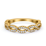 Half Eternity Twisted Infinity Diamond Band