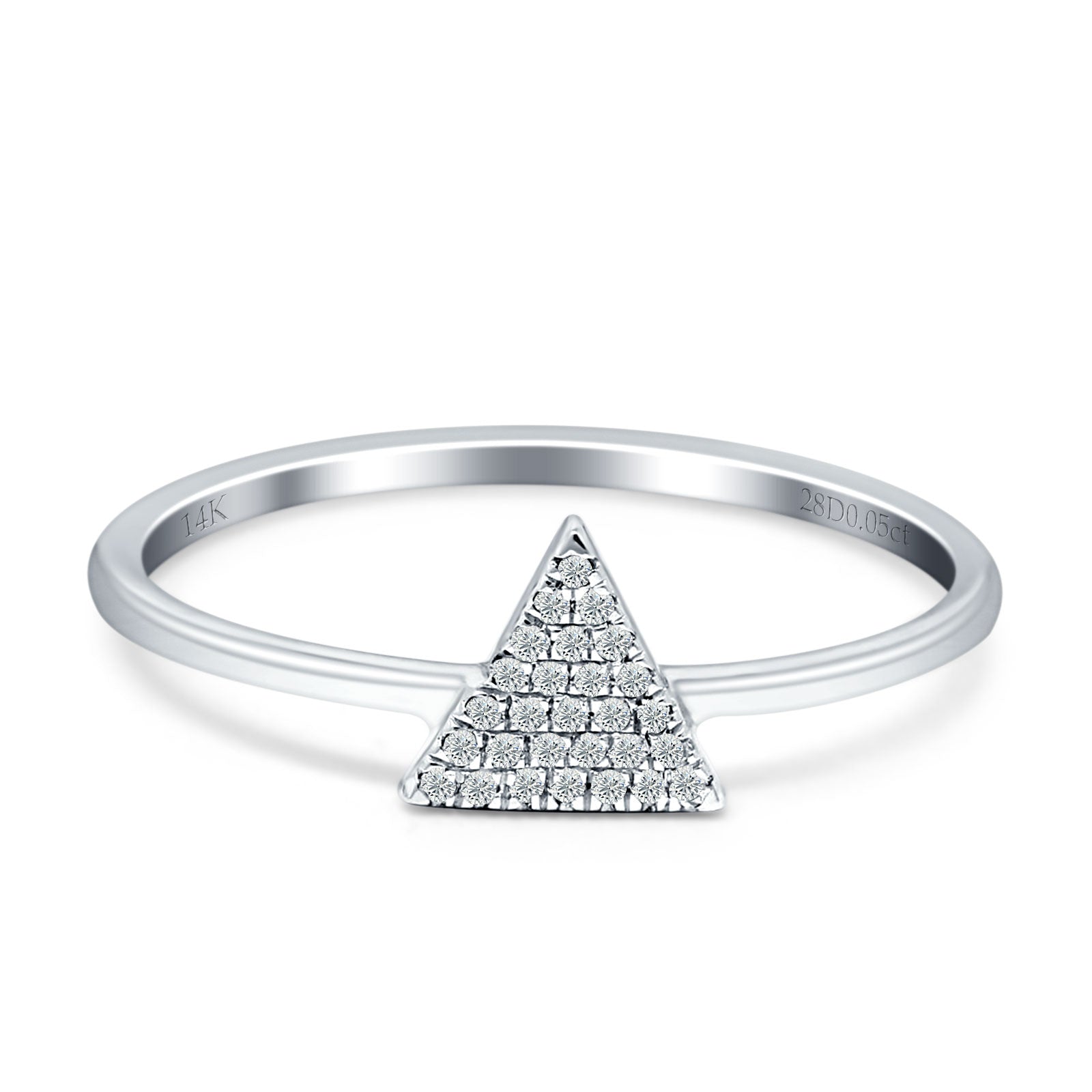 Triangular Band 6mm Cluster Natural Diamond Ring 14K Gold – Blue Apple ...