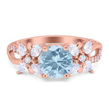 Art Deco Round Natural Stone Floral Ring