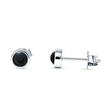 Half Ball Stud Earrings 5mm Round Turquoise 925 Sterling Silver