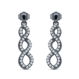 Twisted Infinity Stud Earring Cubic Zirconia 925 Sterling Silver