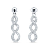 Twisted Infinity Stud Earring Cubic Zirconia 925 Sterling Silver