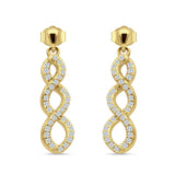 Twisted Infinity Stud Earring Cubic Zirconia 925 Sterling Silver