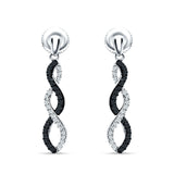 Twisted Infinity Stud Earring Cubic Zirconia 925 Sterling Silver