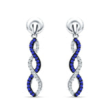 Twisted Infinity Stud Earring Cubic Zirconia 925 Sterling Silver