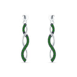 Infinity Twisted Two Tone Stud Earring Cubic Zirconia 925 Sterling Silver