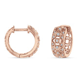 Art Deco Round Filigree Hoop Earring Cubic Zirconia 925 Sterling Silver