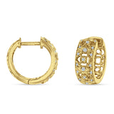 Art Deco Round Filigree Hoop Earring Cubic Zirconia 925 Sterling Silver