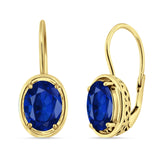 Oval Solitaire Drop Dangle Leverback Earring Cubic Zirconia 925 Sterling Silver
