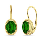 Oval Solitaire Drop Dangle Leverback Earring Cubic Zirconia 925 Sterling Silver