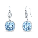 Cushion Drop Dangle Pear Fishhook Earring Cubic Zirconia 925 Sterling Silver