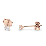 Marquise Cubic Zirconia Stud Earring Push Back 925 Sterling Silver