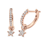 Star Cluster Charm Huggie Hoop Earring Cubic Zirconia 925 Sterling Silver