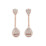Pear Teardrop Cluster Oblong Stud Earring Cubic Zirconia 925 Sterling silver