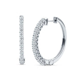 Round Cubic Zirconia Eternity Stone Huggie Hoop Earring 925 Sterling Silver