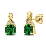 Cushion Cubic Zirconia Twisted Stud Earring 925 Sterling Silver