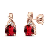 Cushion Cubic Zirconia Twisted Stud Earring 925 Sterling Silver