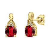 Cushion Cubic Zirconia Twisted Stud Earring 925 Sterling Silver