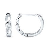 Twisted Infinity Round Cubic Zirconia Huggie Hoop Earring 925 Sterling Silver