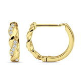 Twisted Infinity Round Cubic Zirconia Huggie Hoop Earring 925 Sterling Silver