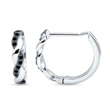 Twisted Infinity Round Cubic Zirconia Huggie Hoop Earring 925 Sterling Silver