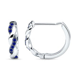 Twisted Infinity Round Cubic Zirconia Huggie Hoop Earring 925 Sterling Silver