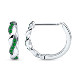 Twisted Infinity Round Cubic Zirconia Huggie Hoop Earring 925 Sterling Silver