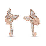 Butterfly Cluster Stud Earring Cubic Zirconia 925 Sterling Silver