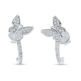 Butterfly Cluster Stud Earring Cubic Zirconia 925 Sterling Silver