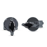 Marquise Solitaire Stud Earring Cubic Zirconia 925 Sterling Silver