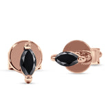 Marquise Solitaire Stud Earring Cubic Zirconia 925 Sterling Silver