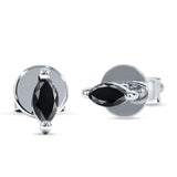 Marquise Solitaire Stud Earring Cubic Zirconia 925 Sterling Silver