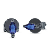 Marquise Solitaire Stud Earring Cubic Zirconia 925 Sterling Silver