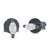 Marquise Solitaire Stud Earring Cubic Zirconia 925 Sterling Silver