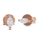 Marquise Solitaire Stud Earring Cubic Zirconia 925 Sterling Silver