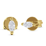 Marquise Solitaire Stud Earring Cubic Zirconia 925 Sterling Silver