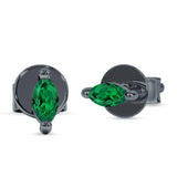 Marquise Solitaire Stud Earring Cubic Zirconia 925 Sterling Silver