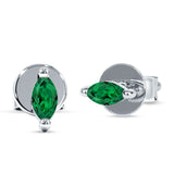 Marquise Solitaire Stud Earring Cubic Zirconia 925 Sterling Silver