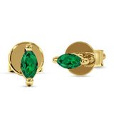 Marquise Solitaire Stud Earring Cubic Zirconia 925 Sterling Silver