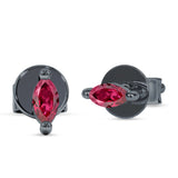 Marquise Solitaire Stud Earring Cubic Zirconia 925 Sterling Silver