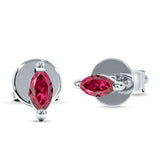 Marquise Solitaire Stud Earring Cubic Zirconia 925 Sterling Silver