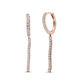 Round 39mm Drop Dangle Hoop Earring Cubic Zirconia 925 Sterling Silver