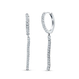 Round 39mm Drop Dangle Hoop Earring Cubic Zirconia 925 Sterling Silver