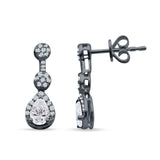 Drop Dangle 19mm Pear Stud Earrings Cubic Zirconia 925 Sterling Silver