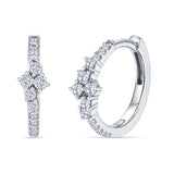 Minimalist 12.7mm Round Cubic Zirconia Hoop Earrings 925 Sterling Silver