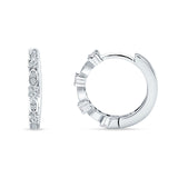 Minimalist 18mm Round Cluster Cubic Zirconia Hoop Earrings 925 Sterling Silver