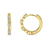 Minimalist 18mm Round Cluster Cubic Zirconia Hoop Earrings 925 Sterling Silver