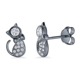 Cat Bow Stud Earring